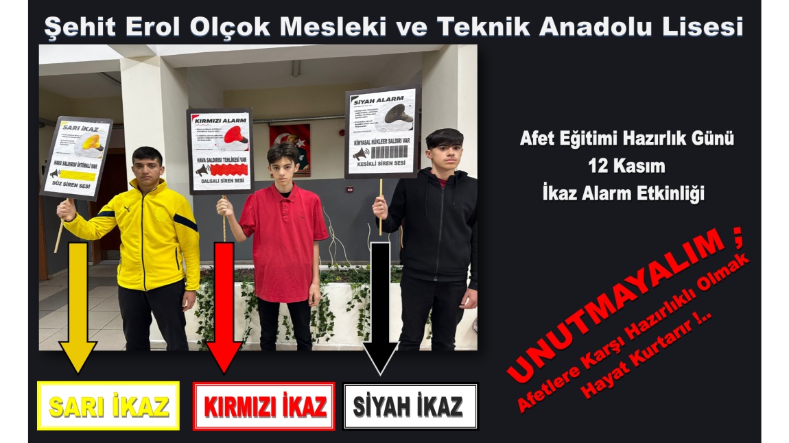 AFET EĞİTİMİ HAZIRLIK GÜNÜ İKAZ ALARM SESLERİNİ ÖĞRENDİK